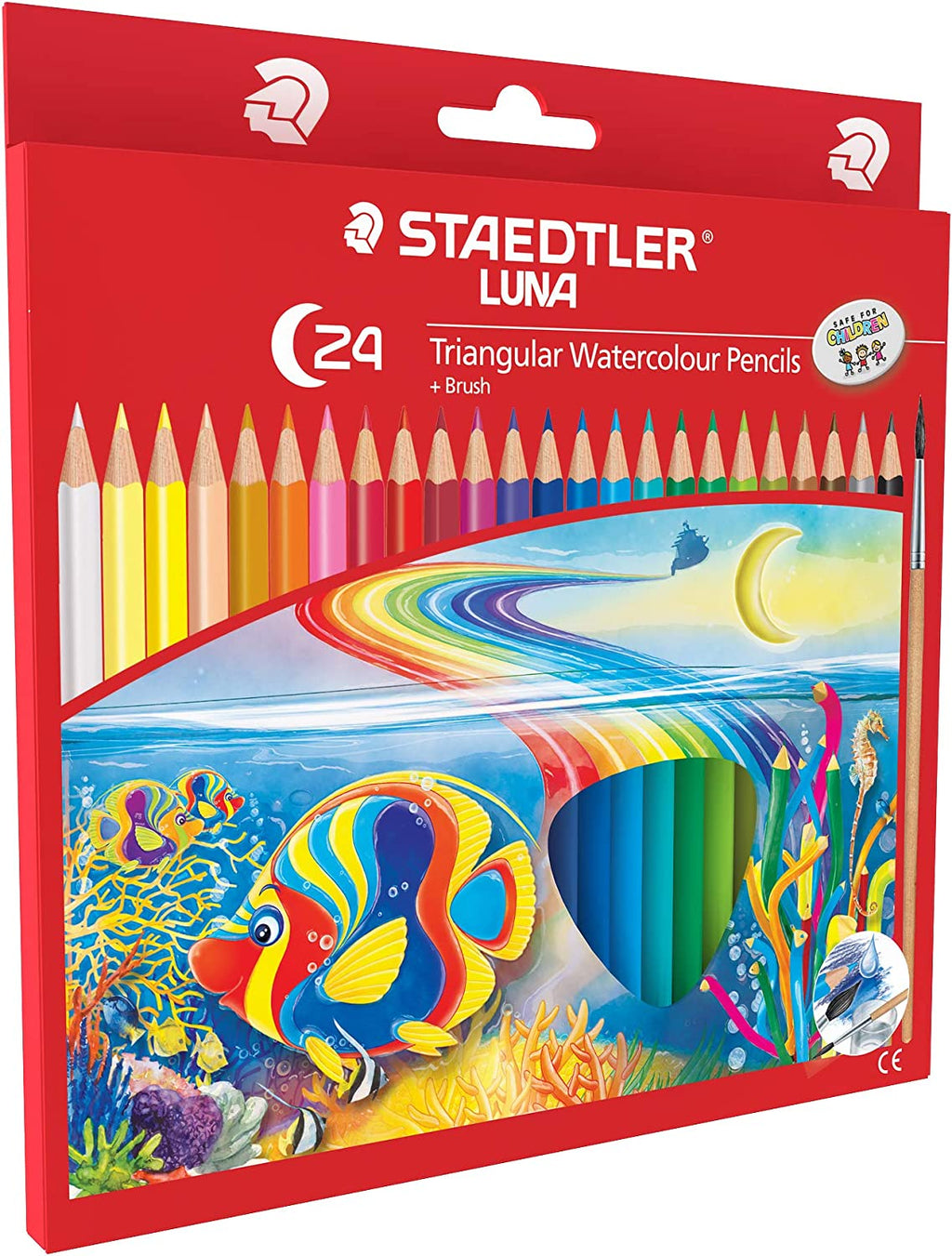 Detec™ स्टैडलर लूना स्कूल त्रिकोणीय वॉटरकलर पेंसिल (138 10 C24) - 24 सीएलआरएस का बॉक्स