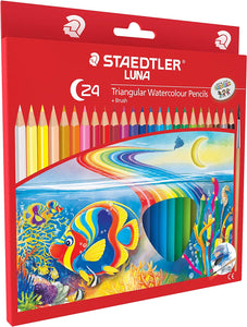 Detec™  Staedtler Luna School Triangular Watercolour Pencils (138 10 C24) - box of 24 clrs