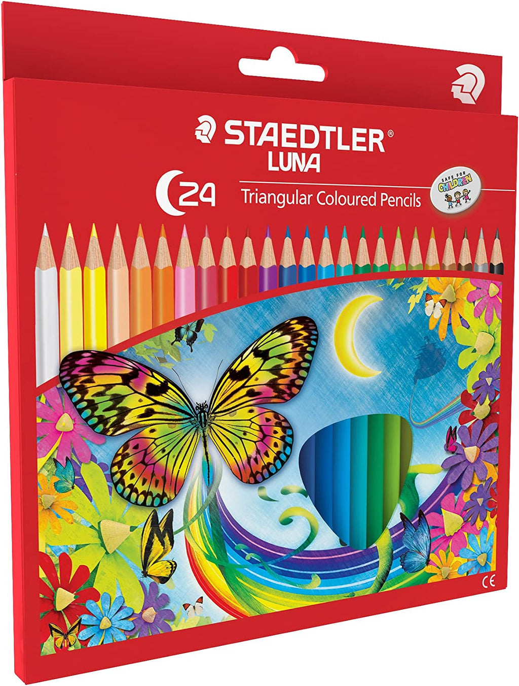 Detec™ स्टैडलर लूना स्कूल त्रिकोणीय रंग पेंसिल, 24 का पैक (138 C24)