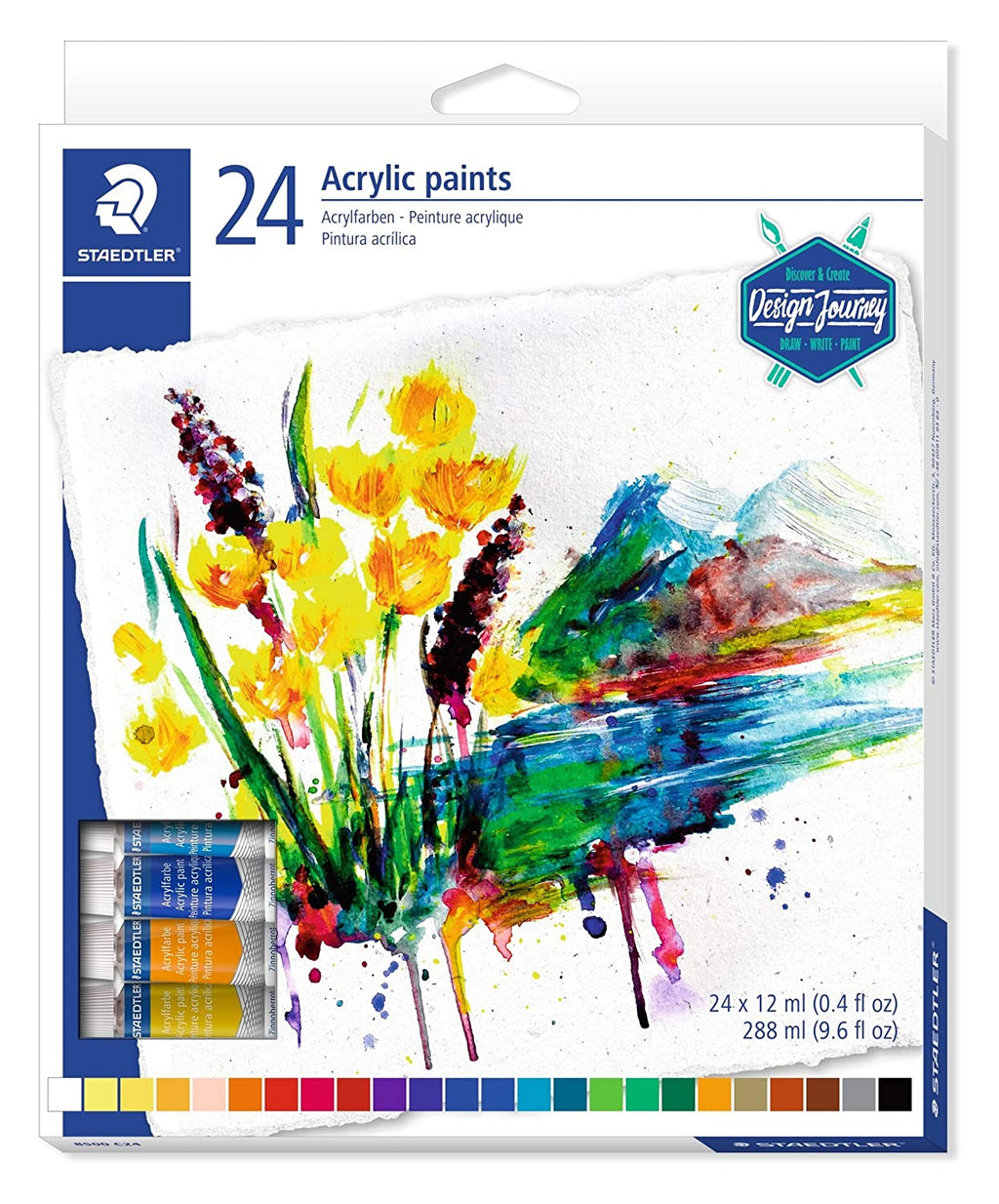Detec™ Staedtler Karat Acrylic Paint Colours Set - Pack of 24 ‎(8500 C24)