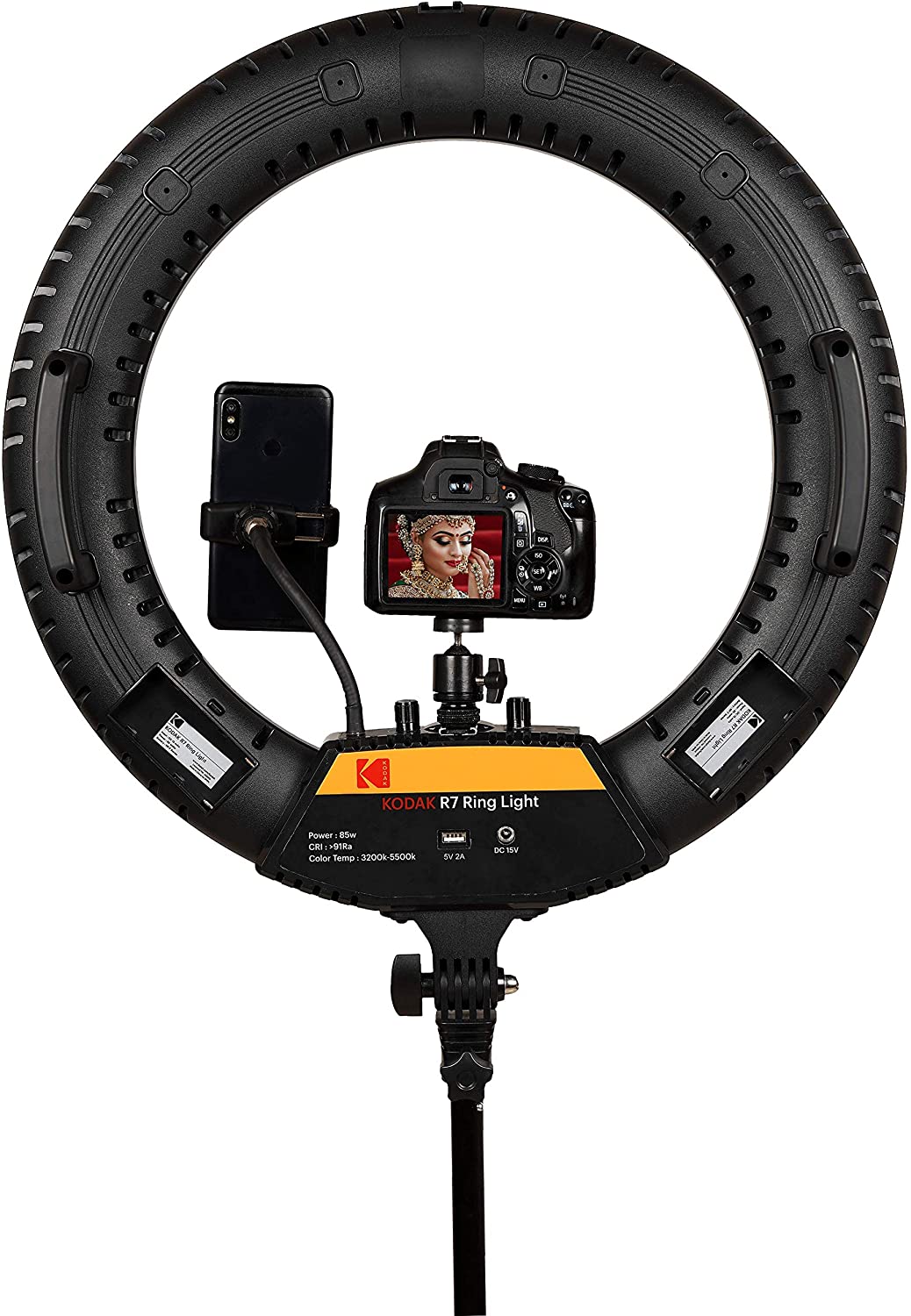Kodak R7 Pro Ring Light Selfie Ring Light 20 Smd Led with Flexible Smartphone Holder