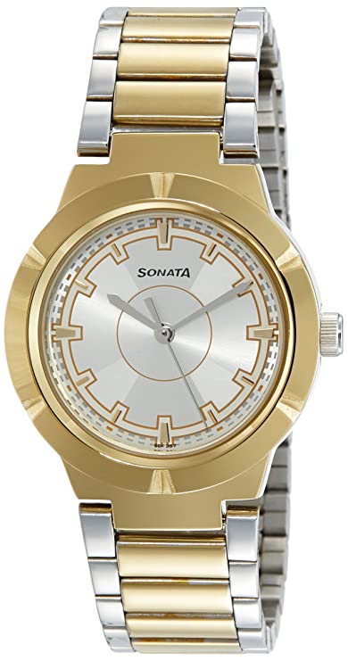 सोनाटा एनालॉग सिल्वर डायल महिलाओं की घड़ी NL8138BM01