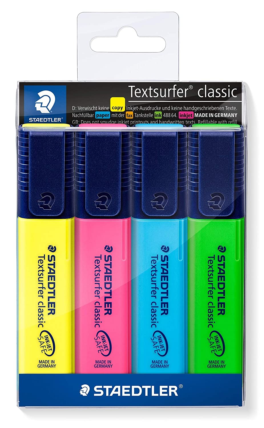 Detec™ Staedtler Textsurfer Classic 364 WP4 Highlighter Pen - Multicolor Body, Multicolor Ink, Pack Of 4