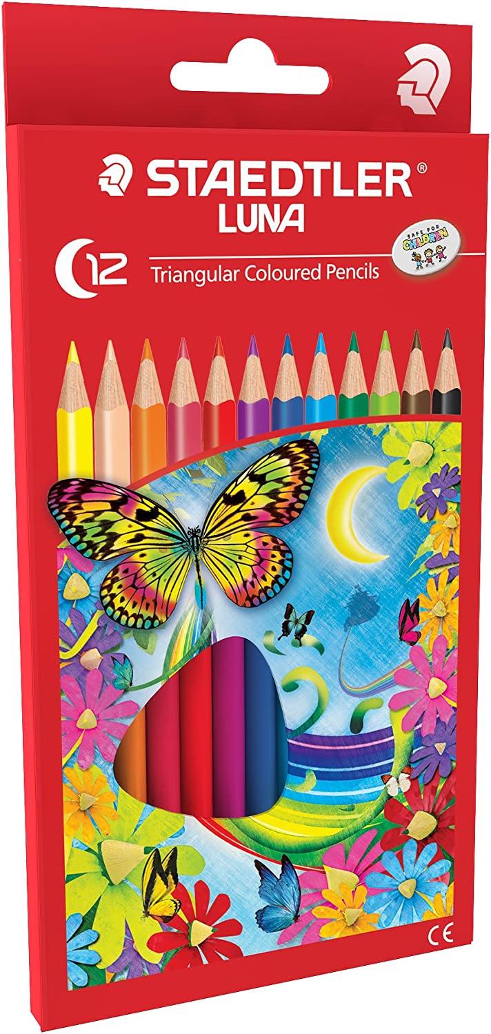Detec™ स्टैडलर लूना स्कूल त्रिकोणीय रंग पेंसिल (‎138 C12), 12 का पैक