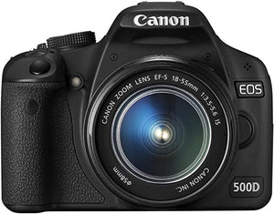 प्रयुक्त कैनन ईओएस 500डी डिजिटल एसएलआर कैमरा। ईएफ-एस 18-55 मिमी आईएस लेंस किट