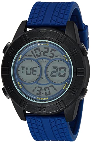 Sonata Ocean Stormer Digital Grey Dial Men's Watch 77038PP01