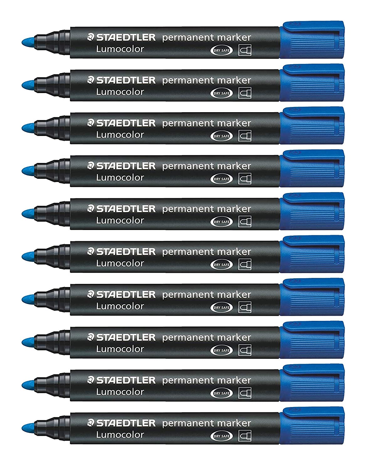 Detec™ Staedtler Lumocolor 352-3 Bullet Tip Permanent Marker - Blue- Pack of 10