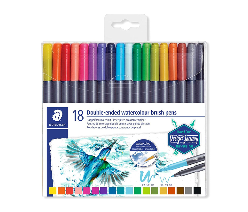 Detec™ Staedtler Double Side Watercolour Brush Pen Set (Pack of 18)