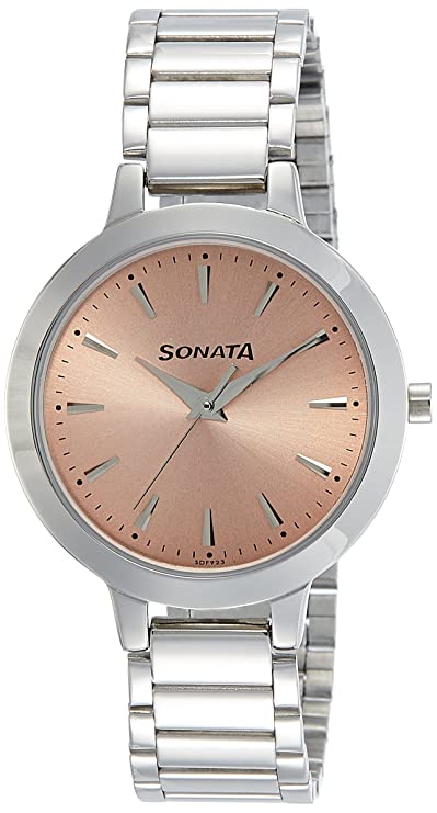 सोनाटा एनालॉग गुलाबी डायल महिलाओं की घड़ी NL8141SM01