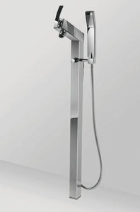 Queo Tall Single Lever Floor Standing Bath & Shower Mixer - Orca