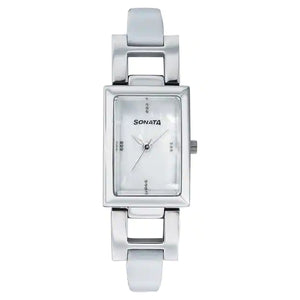 Sonata Mother Of Pearl Dial Watch With Metal Case 8982SL03