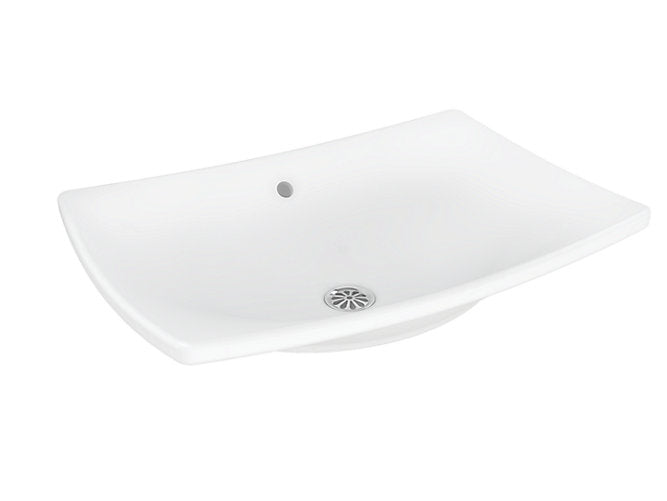 Kohler ESCALE 600mm vessel basin without faucet hole in white