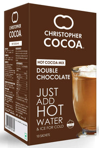 क्रिस्टोफर कोको डबल चॉकलेट हॉट कोको मिक्स, 10 पाउच बॉक्स
