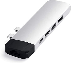 Satechi Type-C Pro Hub Adapter with Ethernet - 4K HDMI, USB-C PD, Gigabit Ethernet, USB 3.0 Silver