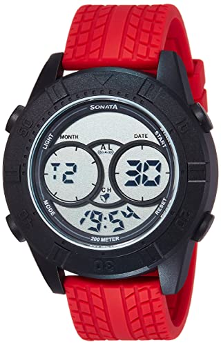 Sonata Ocean Stormer Digital Grey Dial Men's Watch 77038PP02