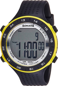 पुरुषों के लिए सोनाटा एसएफ पेडोमीटर ग्रे डायल डिजिटल घड़ी 77040पीपी04