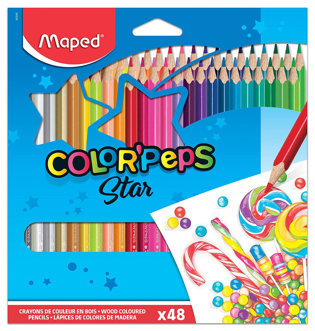 Detec™ Maped Color'Peps Color Pencil Set - Pack of 48 (Multicolor)