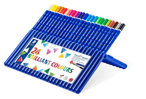 Detec™ Staedtler Ergosoft Aquarell 156 SB24 Triangular Watercolour Pencil in Staedtler Box - Assorted Colours, Box of 24