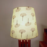 Load image into Gallery viewer, Elegant Brown Wooden Table Lamp with Yellow Printed Fabric Lampshade
