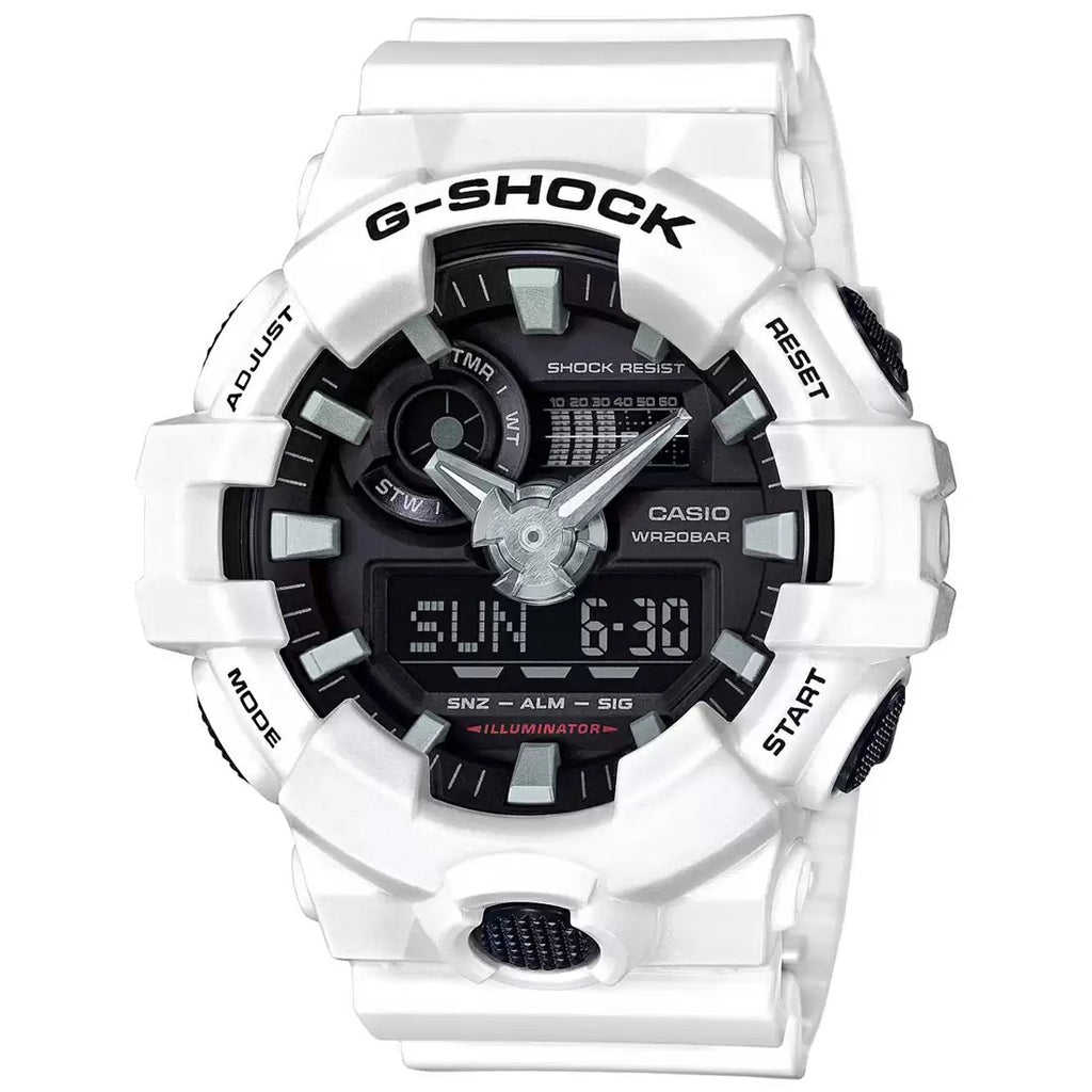 Casio G Shock Analog Digital White Dial Men's Watch GA 700 7ADR G742