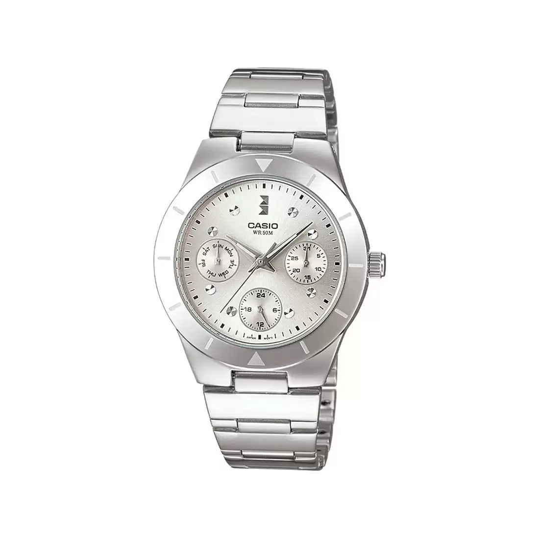 Casio Enticer Ladies LTP 2083D 7AVDF A529 Silver Multi Dial Women's Watch