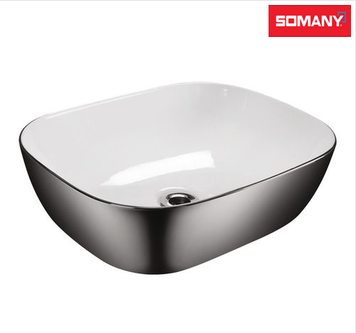 Somany Prada-Table Top Basin (Silver/Black Matt)