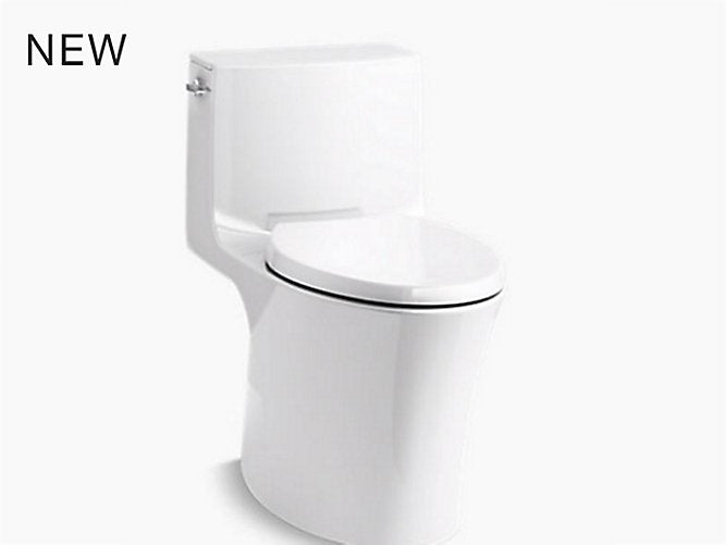 सफेद रंग में शांत-बंद सीट कवर के साथ कोहलर वील वन-पीस शौचालय