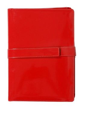 Sukeshcraft डाक फ़ाइल फ़ोल्डर बेल्ट पेटेंट लाल के साथ