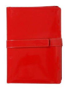Sukeshcraft डाक फ़ाइल फ़ोल्डर बेल्ट पेटेंट लाल के साथ