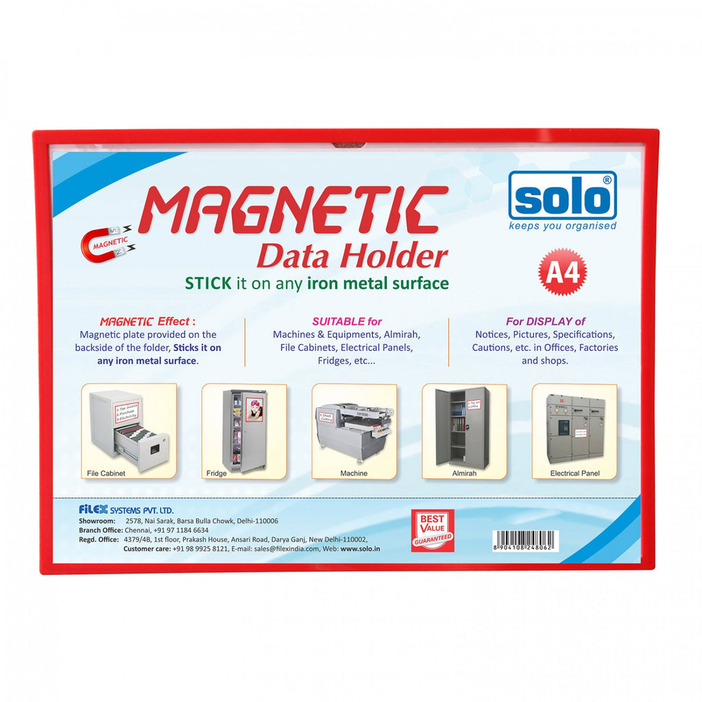 Solo Magnetic Data Folder MDFA4 A4 Pack of 10