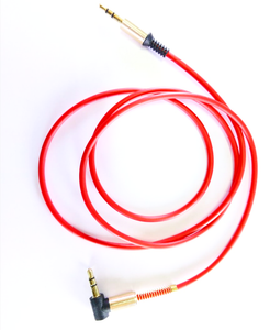 3.5 mm Aux Cable - Audio Cable - 1 Meter - Red - Gold Plated Connectors - Detech Devices Private Limited