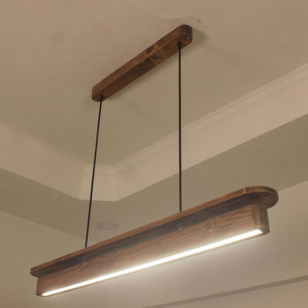 Art Deco 36 Brown Wooden LED Hanging Lamp