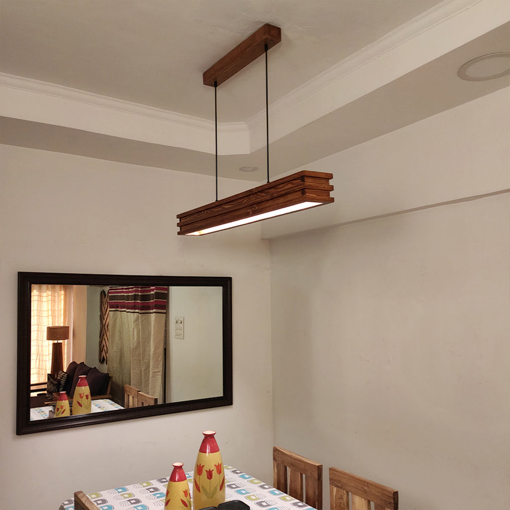 Artline 36 Brown Wooden LED Single Hanging Lamp