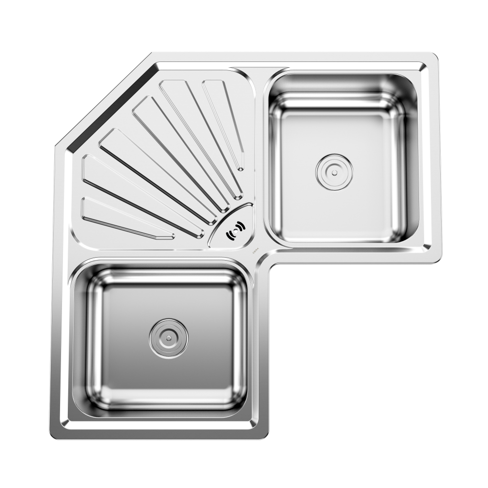 Cera Satin Finish Double Bowl Sinks With Drain Board Nico B4724503