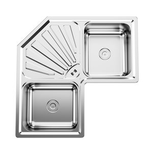 Cera Satin Finish Double Bowl Sinks With Drain Board Nico B4724503