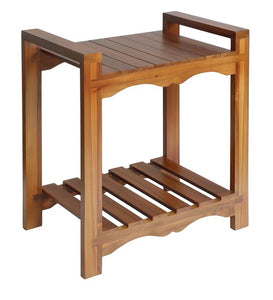 Detec™ Teak Wood Bedside Table - Brown Color