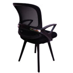 Load image into Gallery viewer, Smart Medium Back Visitor Chair net back Fabric Office Chair (Black)
