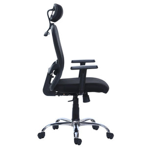 Detec™ Ergonomic Adjustable Revolving Chair - Black Color