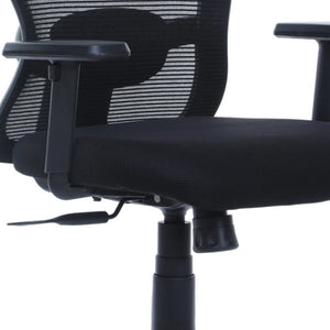 Detec™ Ergonomic Adjustable Revolving Chair - Black Color