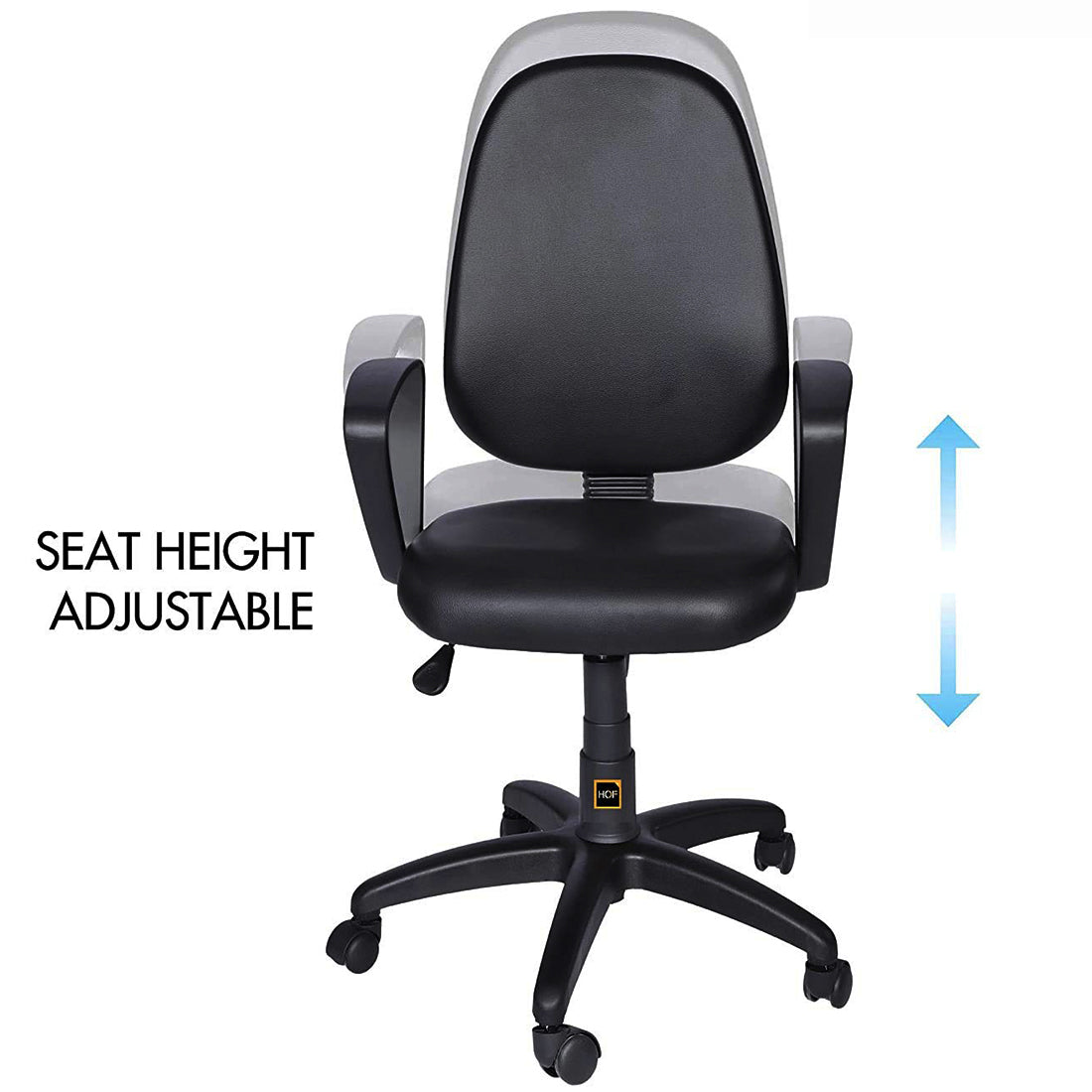 Detec™ Revolving Ergonomic Office Chair Leatherette Computer Chair, Easy Assemble Chair (Black)