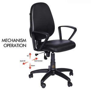 Detec™ Revolving Ergonomic Office Chair Leatherette Computer Chair, Easy Assemble Chair (Black)