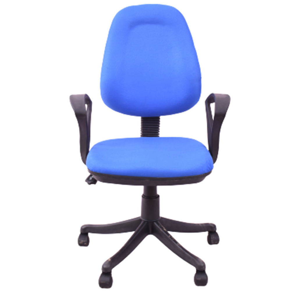 Detec™ Comfort Medium Back Revolving Chair for Office Purpose - Blue Pack of 2
