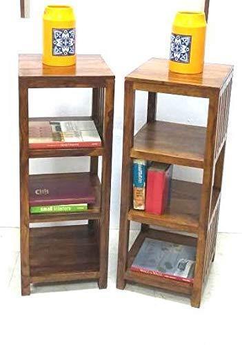 Homze Sheesham Wooden Ethnic Book Shelf- Set of 2
