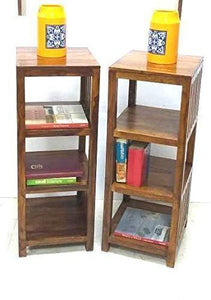 Detec Homze Sheesham Wooden Ethnic Book Shelf- Set of 2 - Detech Devices Private Limited