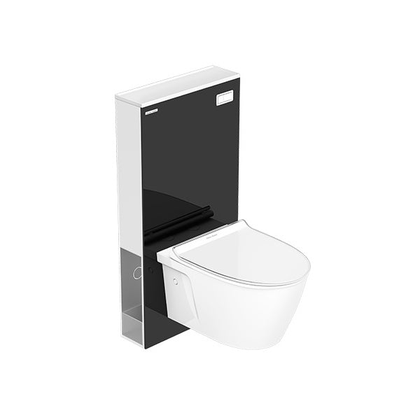 Wall hung toilet With wall mounted tank City model uses liters of water with seat cover