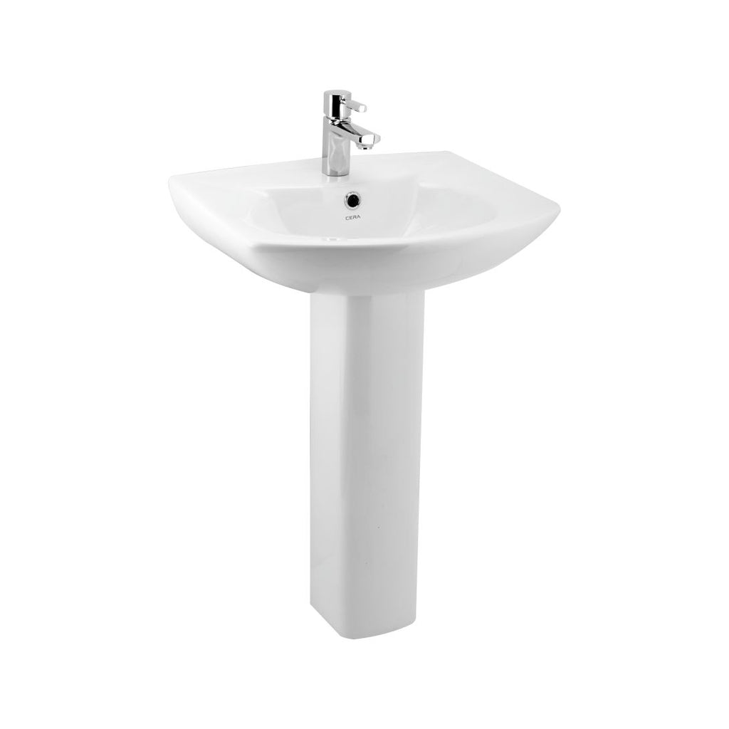Cera Wall Hung Ivory Wash Basins With Full Pedestal Concord S2040112