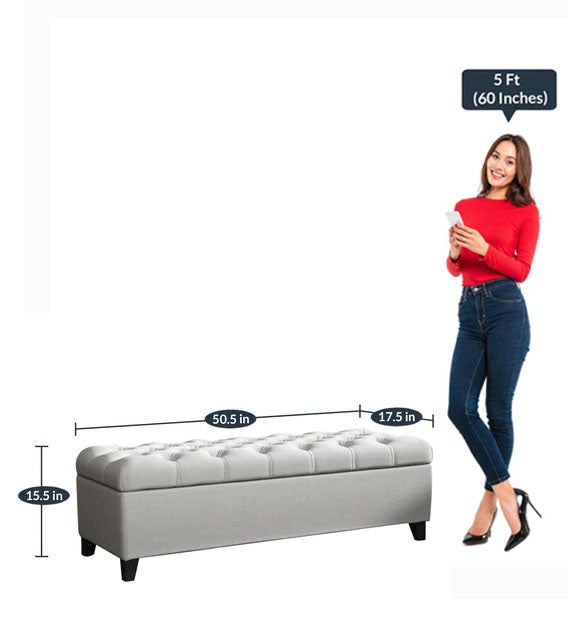 Detec™ Alyona Bench with Storage - Light Grey Color