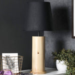 Load image into Gallery viewer, Cedar Beige Wooden Table Lamp with Black Fabric Lampshade
