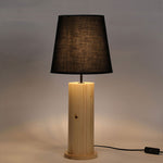 Load image into Gallery viewer, Cedar Beige Wooden Table Lamp with Black Fabric Lampshade
