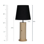 Load image into Gallery viewer, Cedar Beige Wooden Table Lamp with Black Fabric Lampshade
